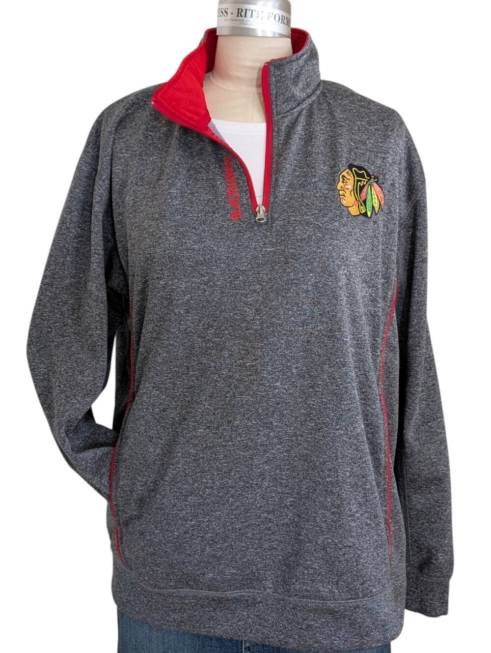 NHL Chicago Blackhawks Quarter Zip Pullover Size Large